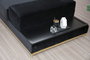 Atelier Del Sofa Sofá de 4 Plazas con Mesa Lateral - Negro y Dorado